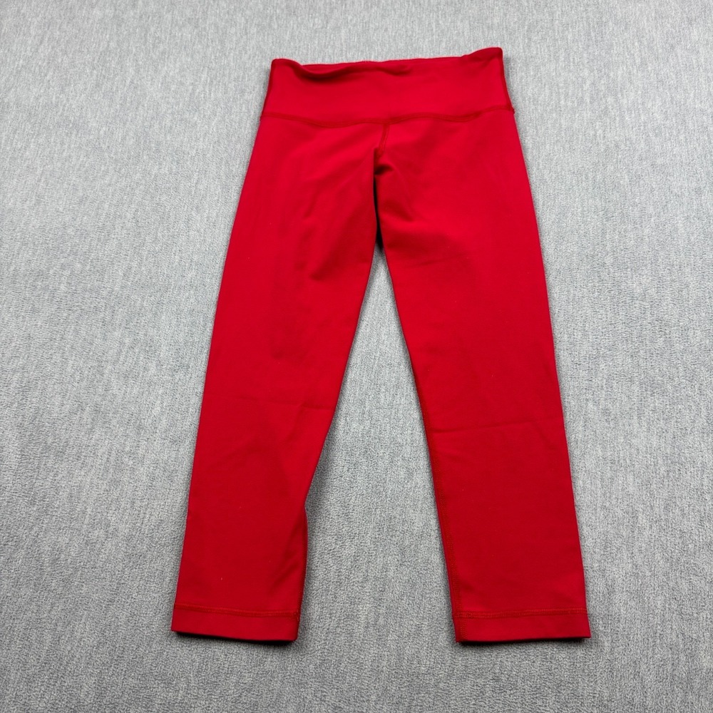Lululemon Leggings Womens 4 Red Cropped Athletic Yoga Gym Running Activewear